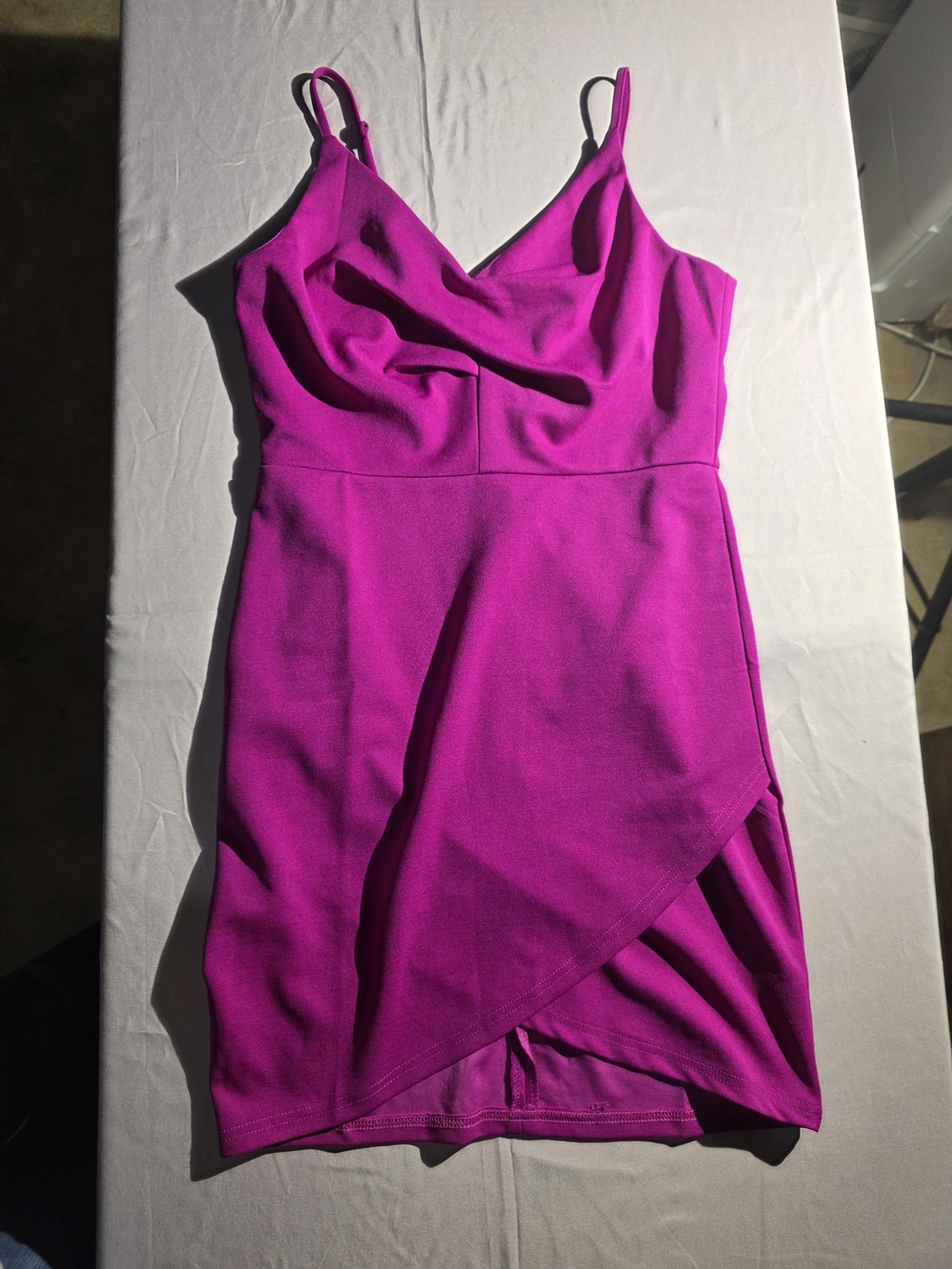 She + Sky Hot Pink Cowl Neck Mini Dress